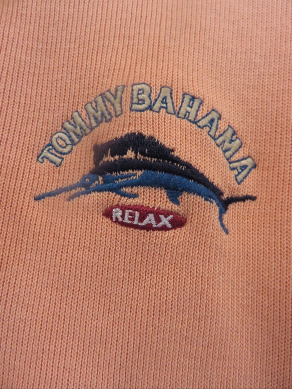 Tommy Bahama 100% Cotton Relax Marlin 1/4 Zip Sweatshirt Peach Men’s Medium - Picture 6 of 14